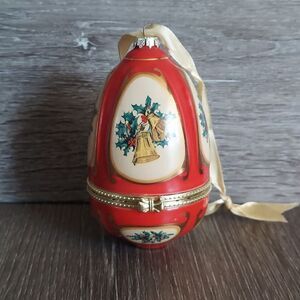 Vintage Mr. Christmas Egg Ornament Trinket Box Musical